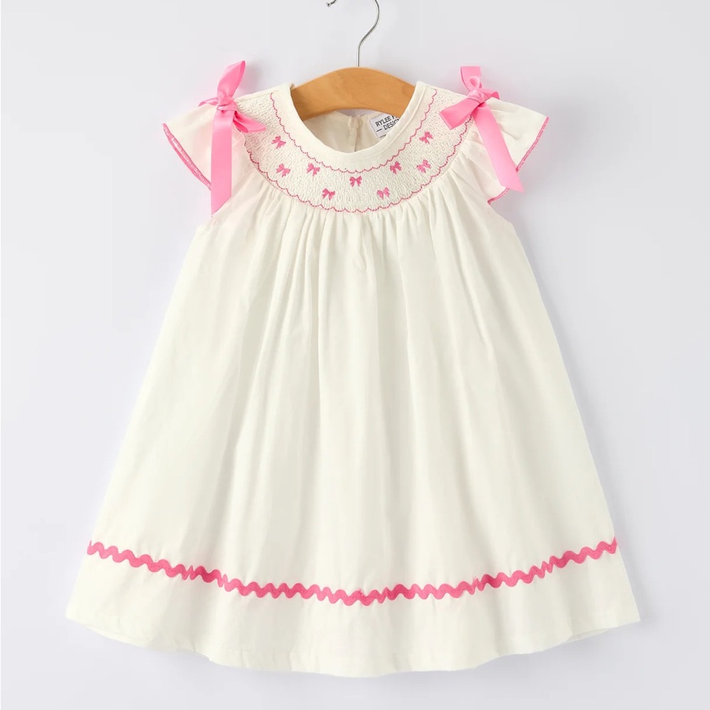 White Dress with Pink Accents